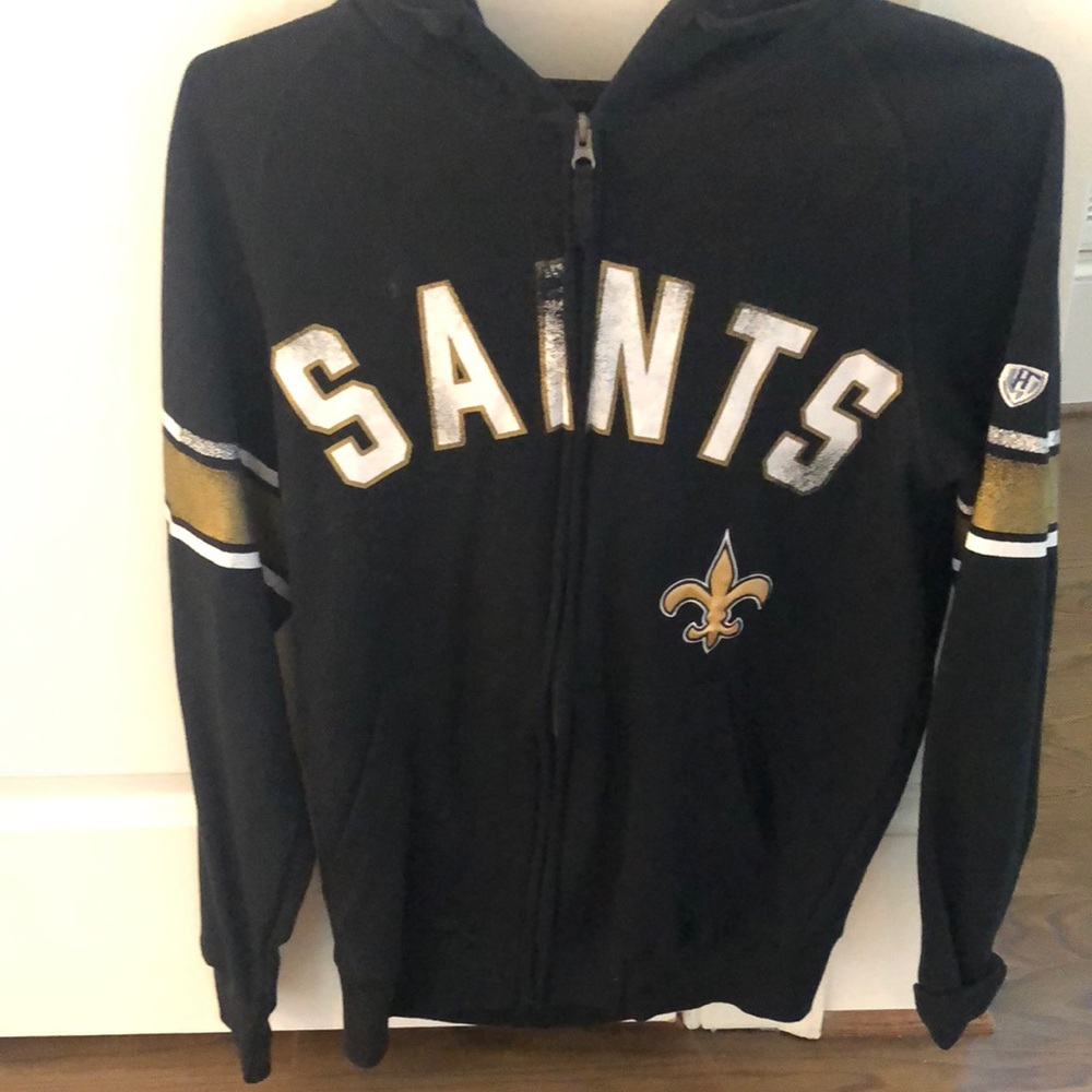 Saints men sweatshirt jacket with hood